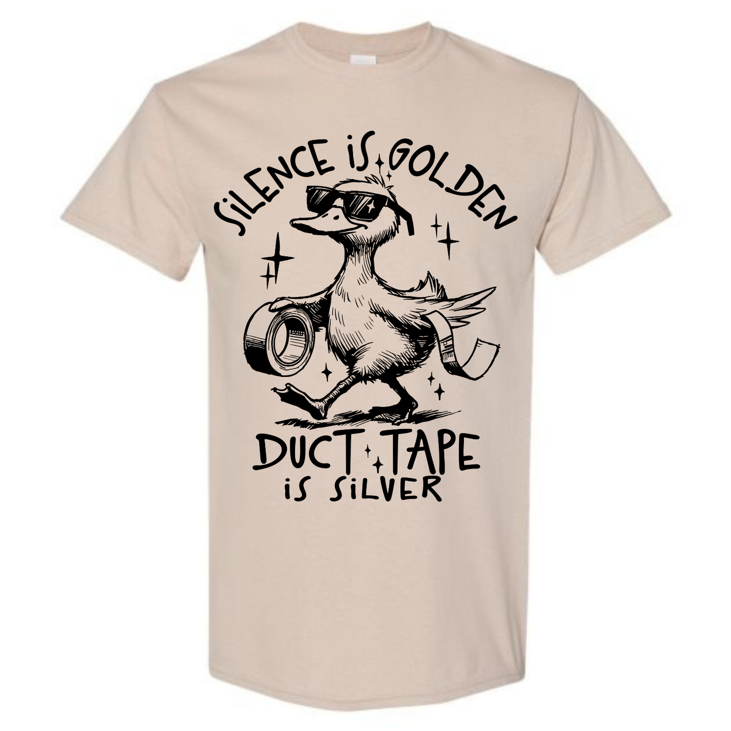 BISHAM DUCT TAPE SILVER GOOSE TEE