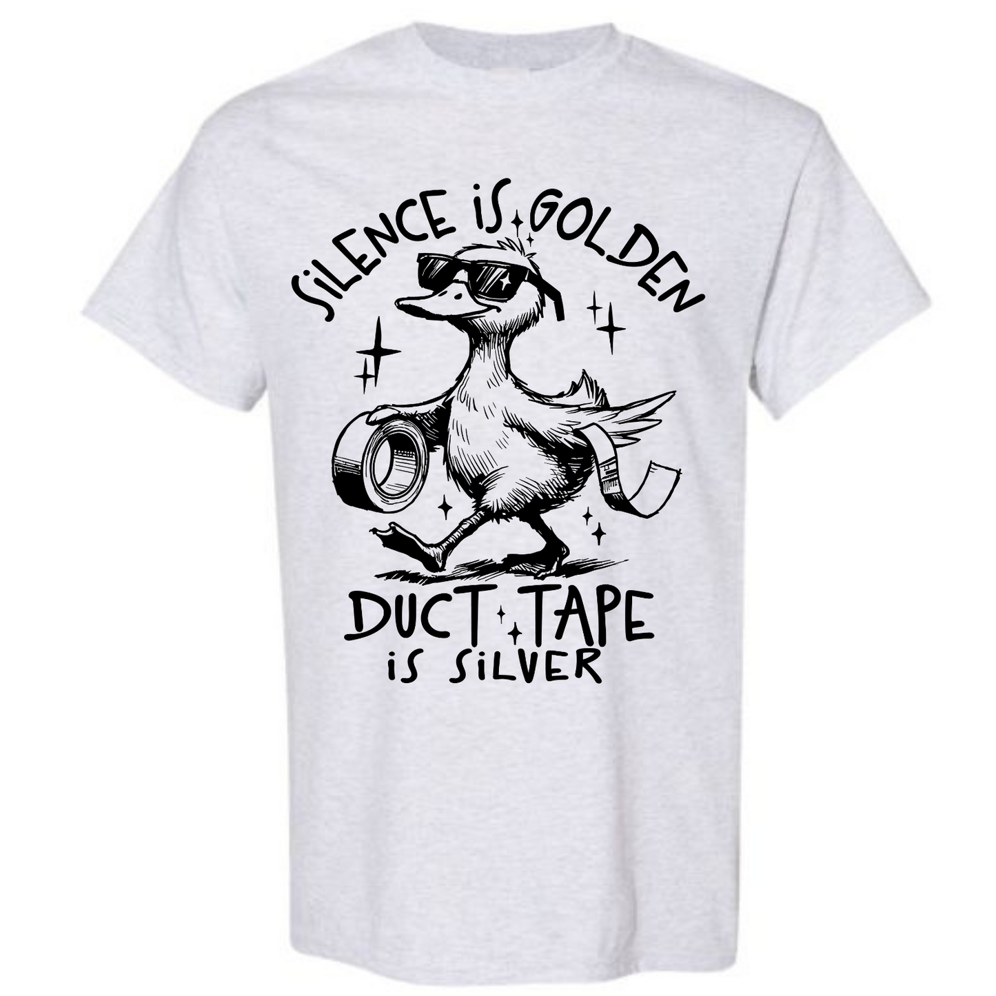 BISHAM DUCT TAPE SILVER GOOSE TEE