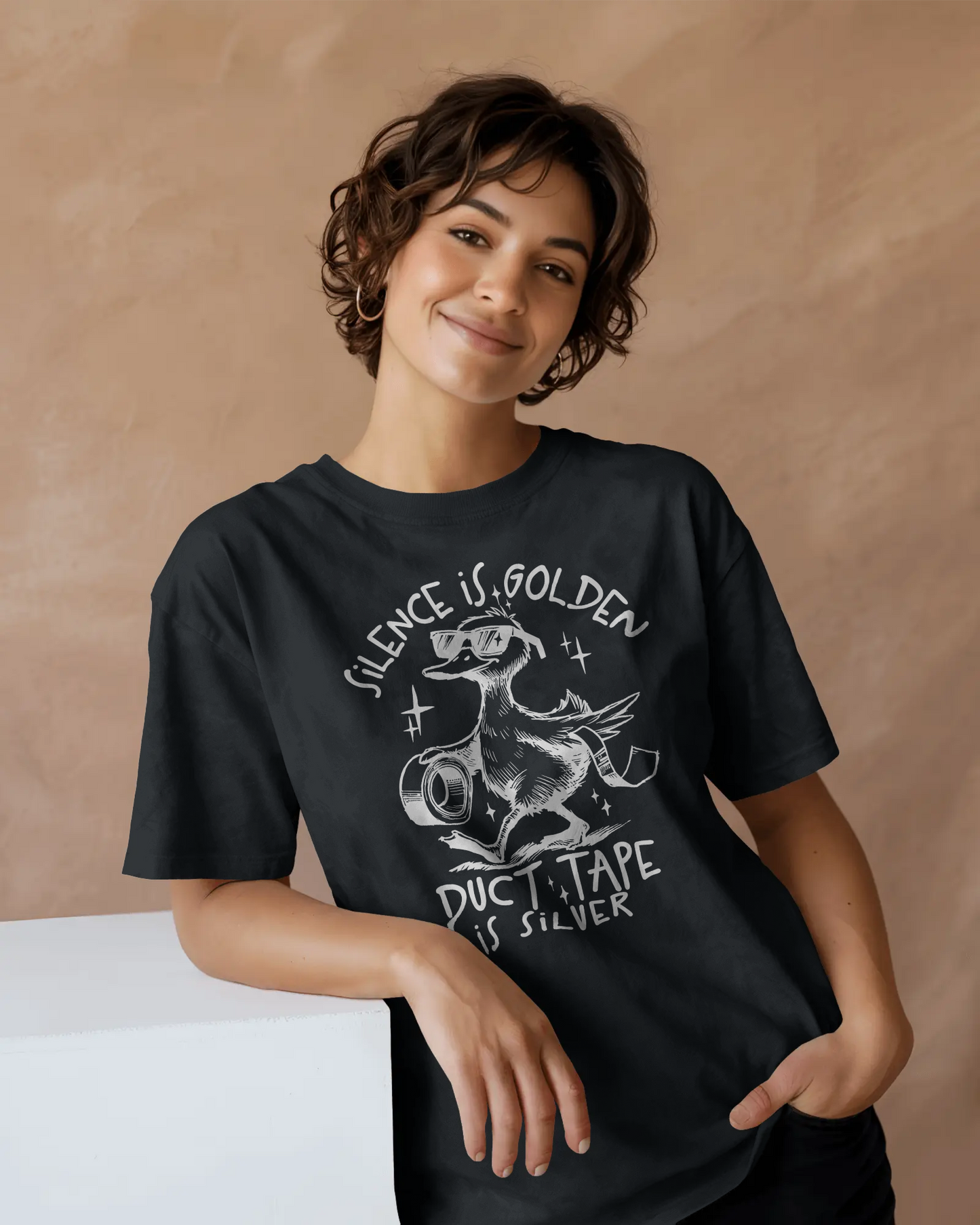 BISHAM DUCT TAPE SILVER GOOSE TEE