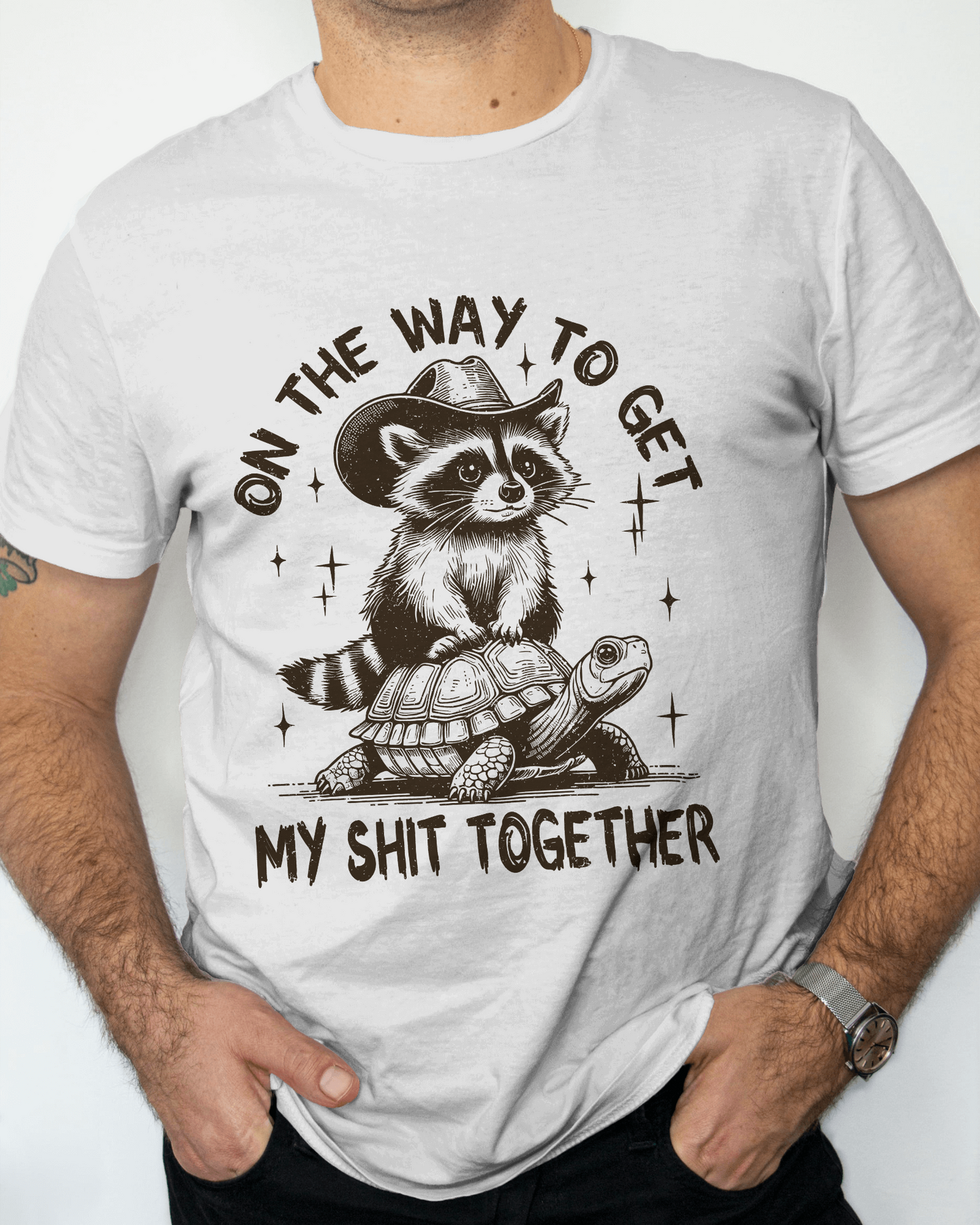 BISHAM SHIT TOGETHER RACOON TEE