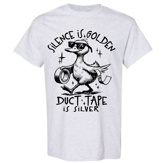 BISHAM DUCT TAPE SILVER GOOSE TEE